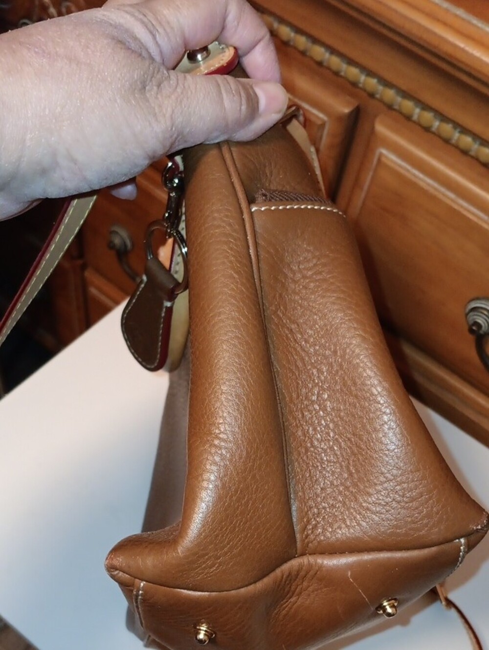 Dooney & Bourke Brown Leather Satchel  In Fair Condition. Please Check Photos. - Picture 4 of 16
